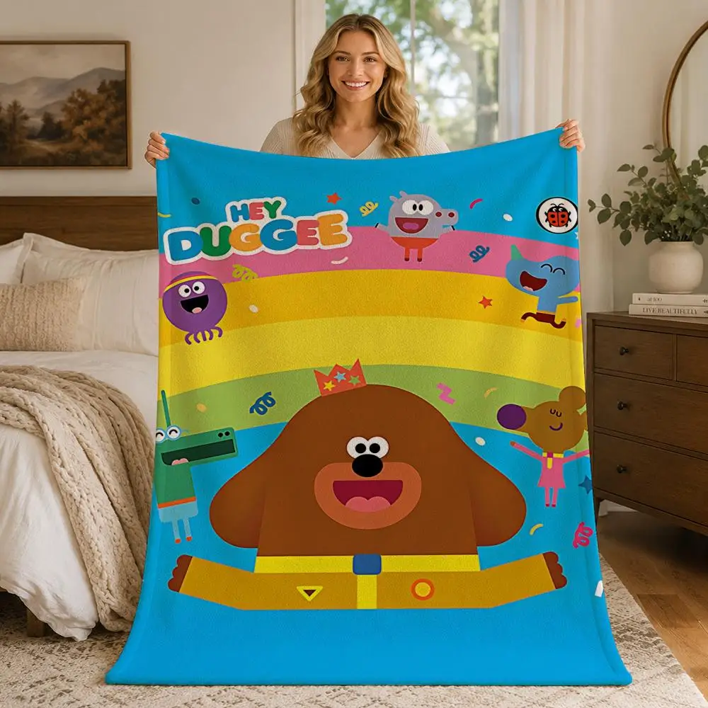 Cartoon Preschool Hey Duggee Throw Blankets Soft Warm Flannel Blanket Bedding for Bed Living room Home Sofa