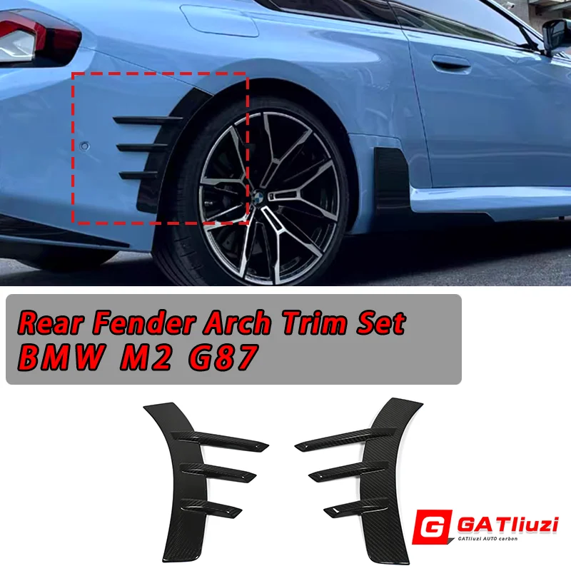 

Dry Carbon Fiber Rear Bumper Fender Arch Trim Set Canards for BMW M2 G87 2022+ 2 Doors Car Splitters Cover Side Fender Trim