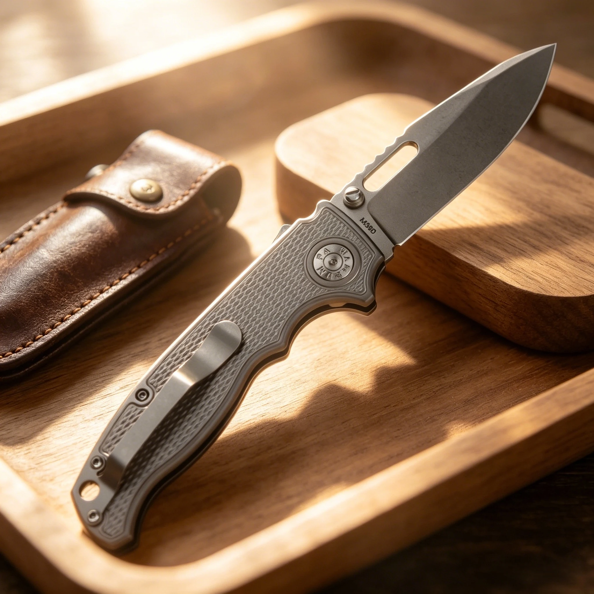 AD20 - Classic style titanium alloy folding knife, made of M390 steel, with precise craftsmanship for a convenient small knife.