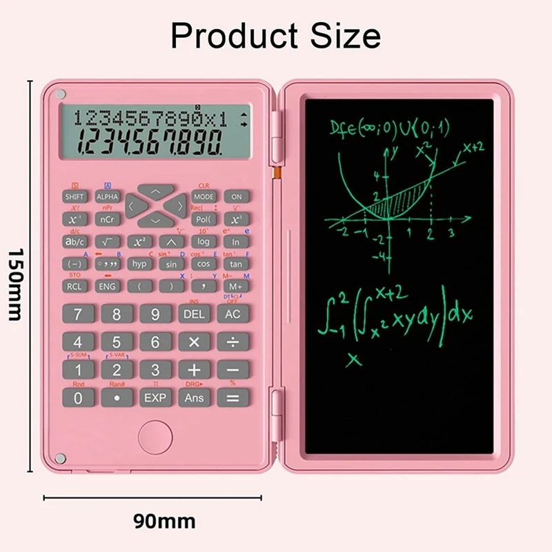 เครื่องคิดเลขวิทยาศาสตร์หน้าจอ LCD 12หลักพร้อมแท็บเล็ตที่สามารถเขียนได้พับเก็บได้สำหรับการประชุมและการศึกษาในโรงเรียนที่บ้าน