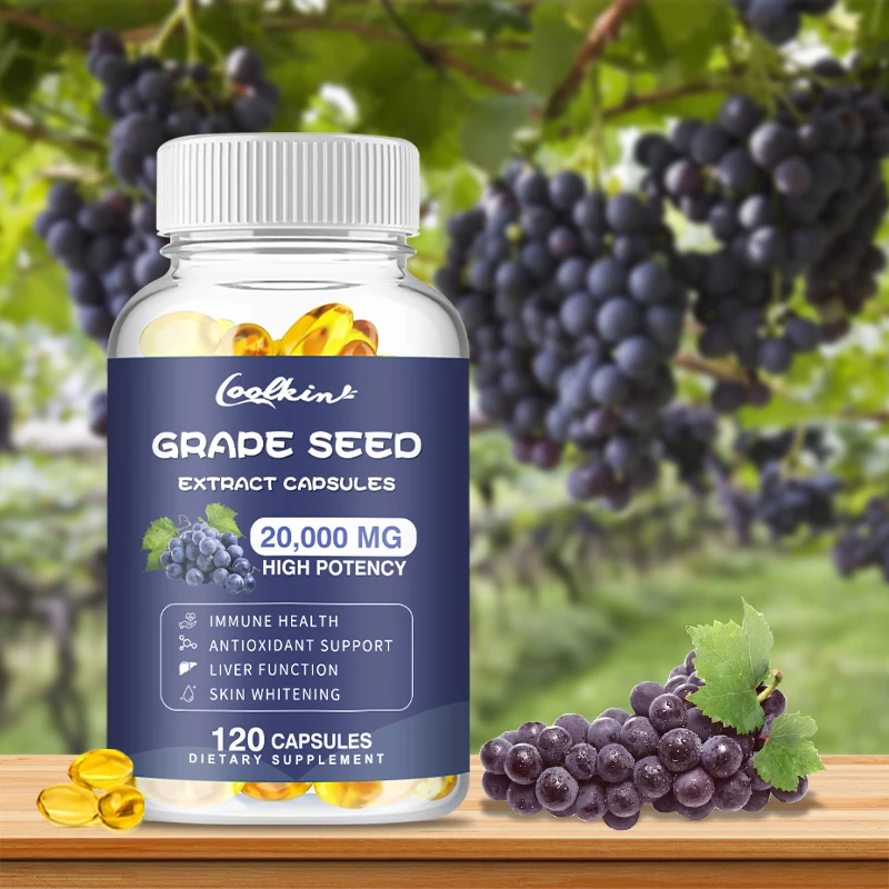

Natural Grape Seed Extract - Antioxidant Supplements Protect Skin, Heart, and Immune System, and Promote Nutrient Absorption
