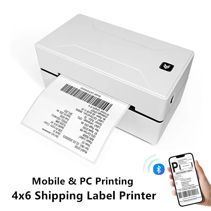 Impresora de etiquetas de envío inalámbrica Bluetooth 4x6 compatible con Android/iOS/Windows/MAC adecuada para Amazon Ebay Shopify Etsy USPS