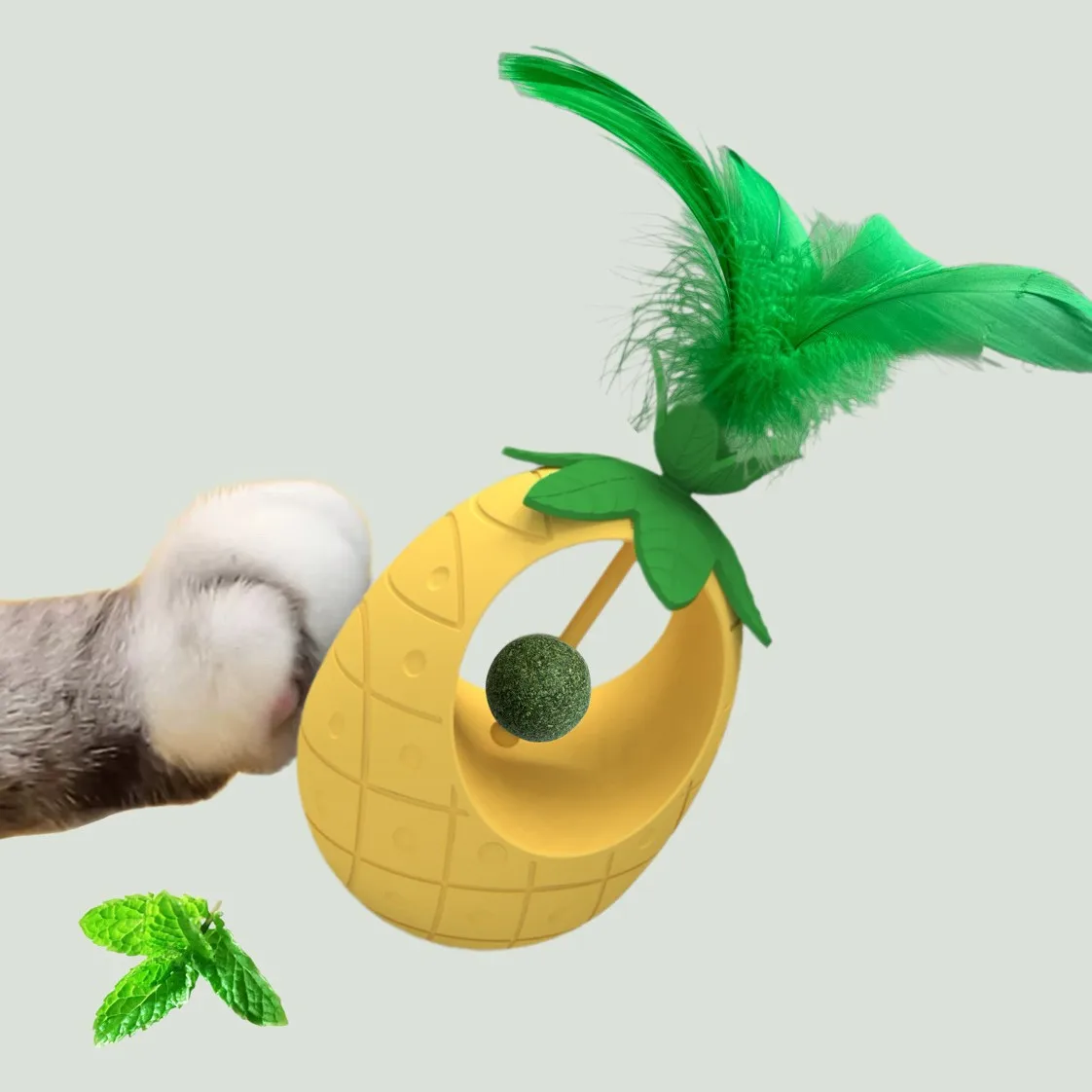 

Feather Not Tumbler Spinning Ball Cat Toys Mint Ball Tumbler Boredom Relief Pet Supplies Teasing Cat Carousel Ball Cat Toys