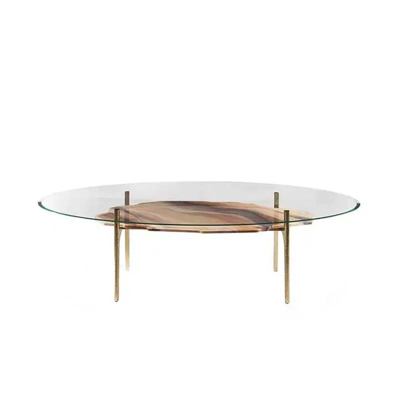 Light luxury high-end dining table Modern luxury villa restaurant Home tempered glass dining table