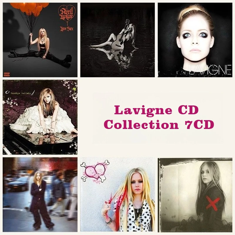 

Коллекция музыкальных альбомов Lavigne на 7 CD, только CD-диски без обложек, качество звука без потерь, цветные диски, CD-диски с поп-панк-рок музыкой