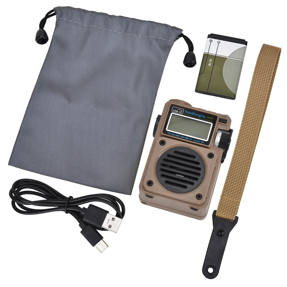 مضخم صوت راديو رقمي محمول ، تشغيل بطاقة TF ، FM ، MW ، SW ، مستقبل WB ، بطارية ليثيوم مدمجة ،