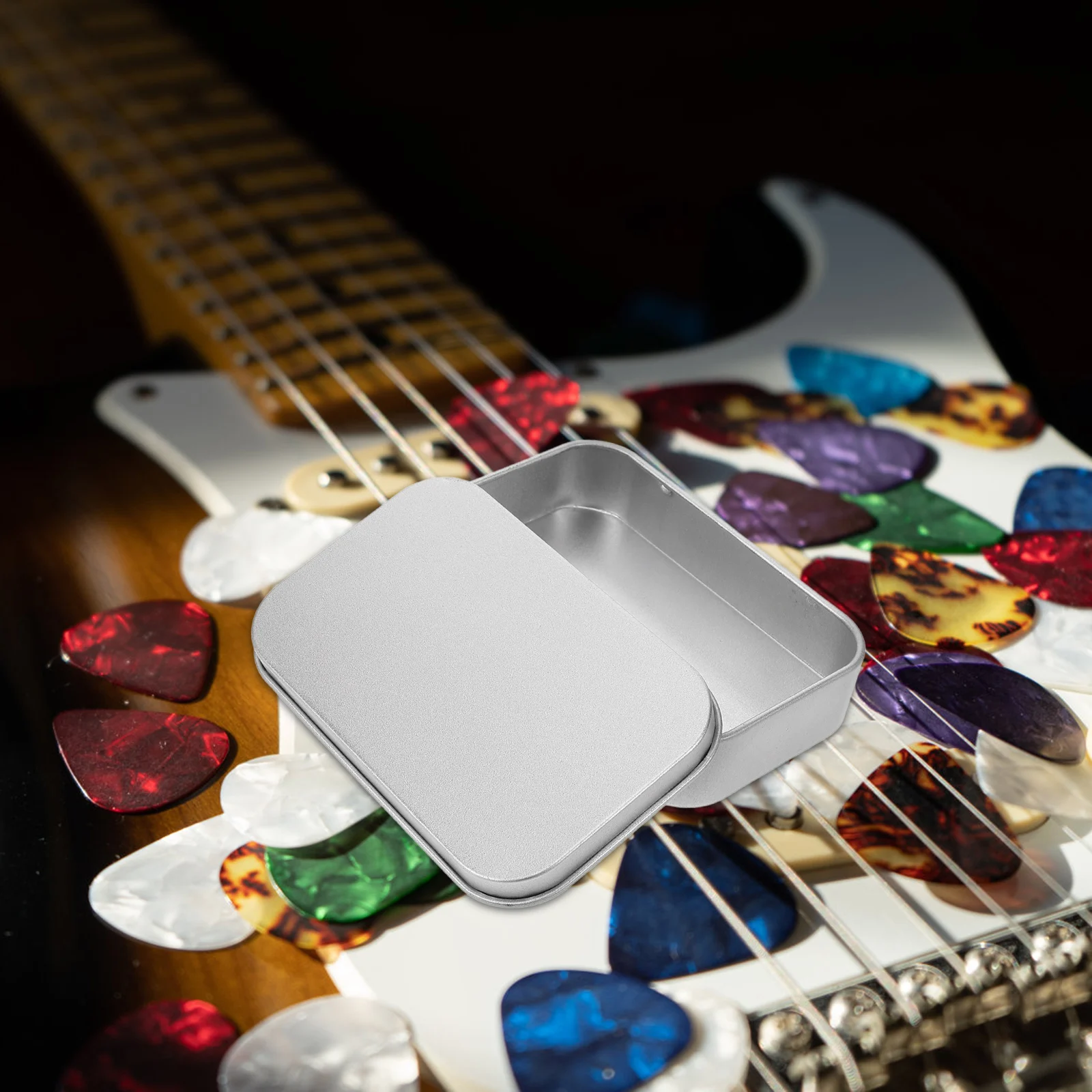 

Guitar Pick Storage Box Metal Plectrum Case Durable Reusable Safe Convenient Simple Smooth Protect Scratching Water
