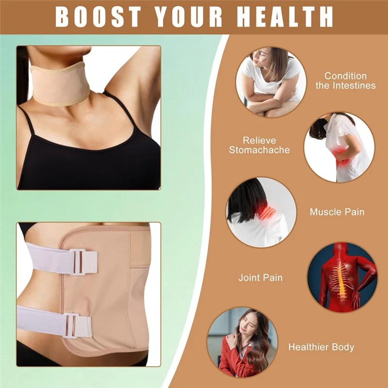 A27U nuevo Kit de paquete de aceite de ricino reutilizable de 2 piezas paquete de cinturón de aceite de ricino ajustable a prueba de fugas con adhesivo mágico caqui