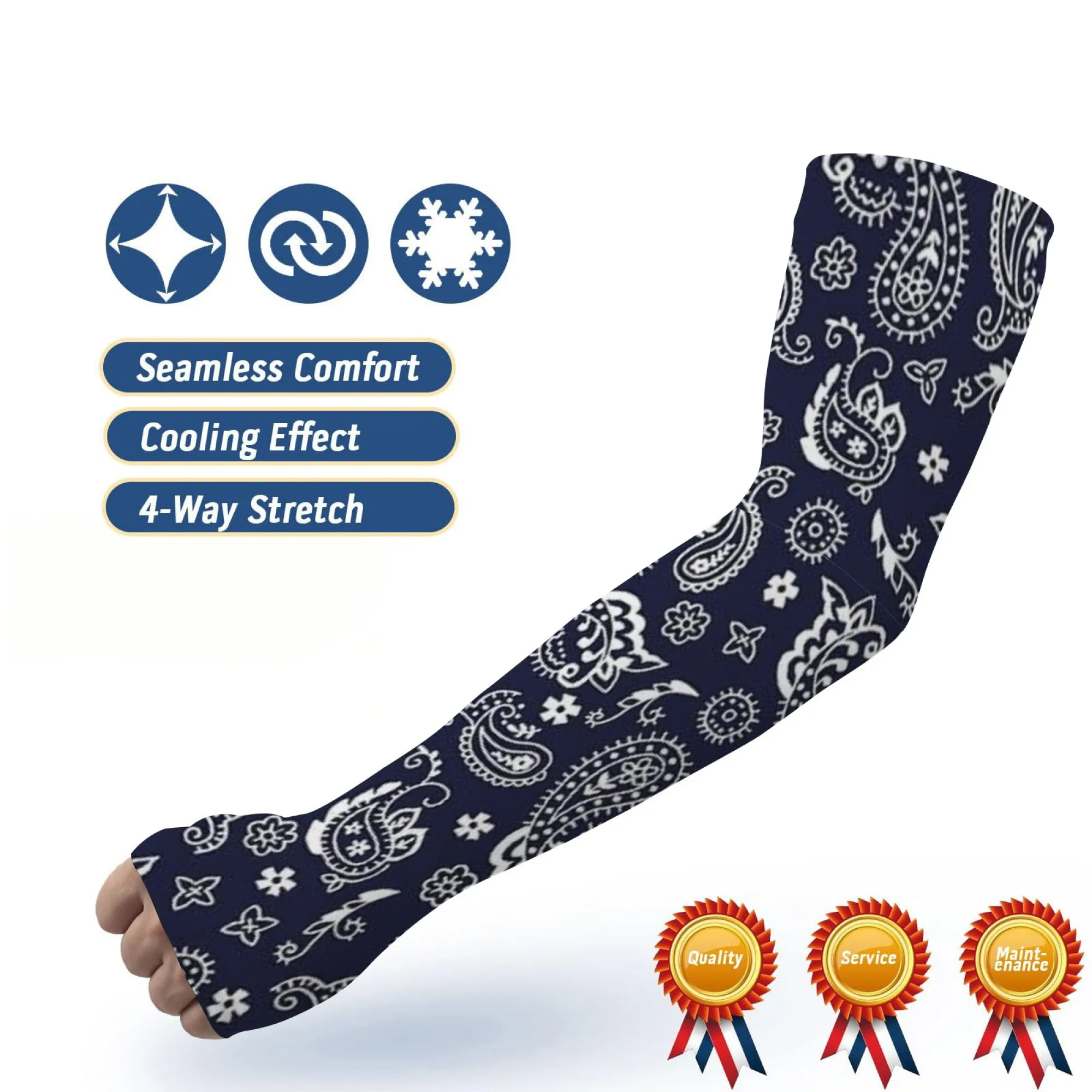 

Unisex Outdoor Sun Protection Arm Sleeves Paisley Cashew Flower Print Ice Sleeves Leisure Sports Travel Sleeves Novelty Gift
