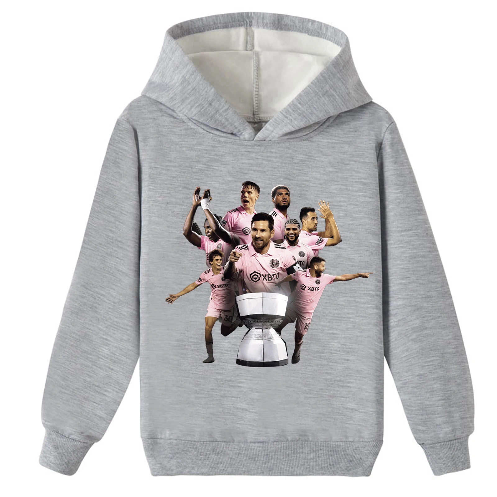 Unisex Kids Thick Winter Tops Brushed Sweatshirt,M-messi Fleece Pullover Hoodies for Children(2-14Y)