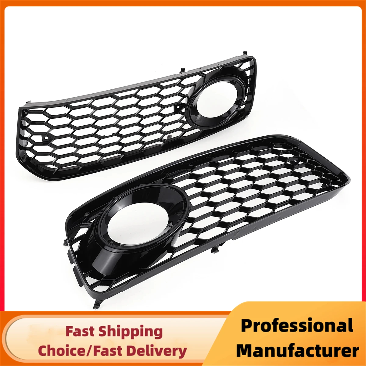 Front Fog Light Racing Grille For Audi A5 S-Line S5 B8 RS5 2008-2012 Honeycomb Mesh Fog Lamp Cover Sport Grille