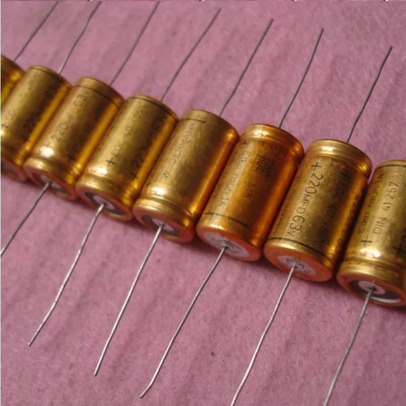 4pcs/lot original German ROE 63V 220UF 16x28 fever axial cathode audio capacitor free shipping