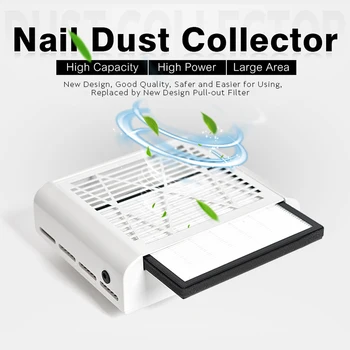 Lulunail dust collector strong suction dust extractor Fan collector nail vacuum cleaner Fan reusable filter nail dust cleaner