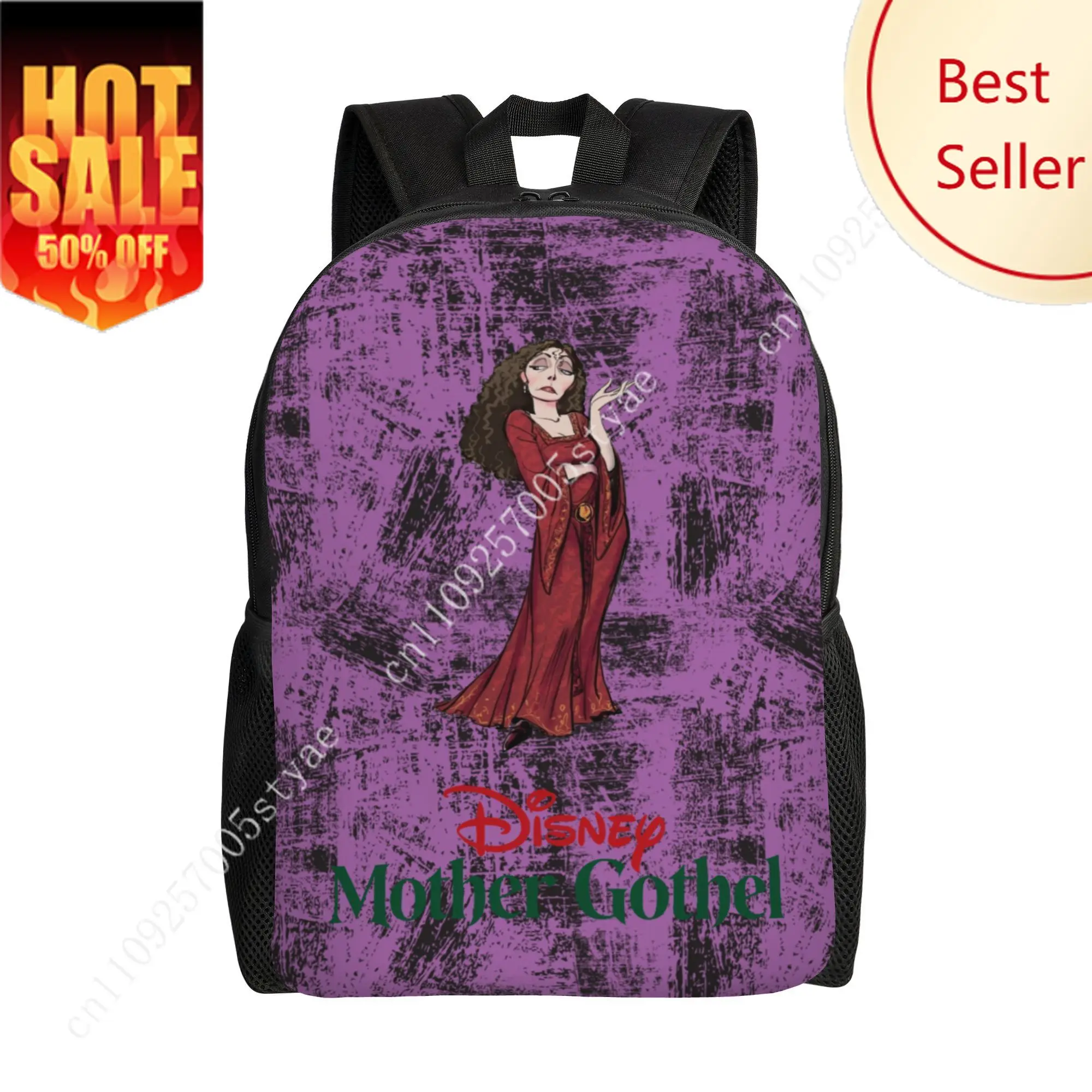

Mother Gothel Classic Backpack Disney Cartoon Decorate Fabric Bags Design Your Photo Logo Text Party Holiday Custom Gifts