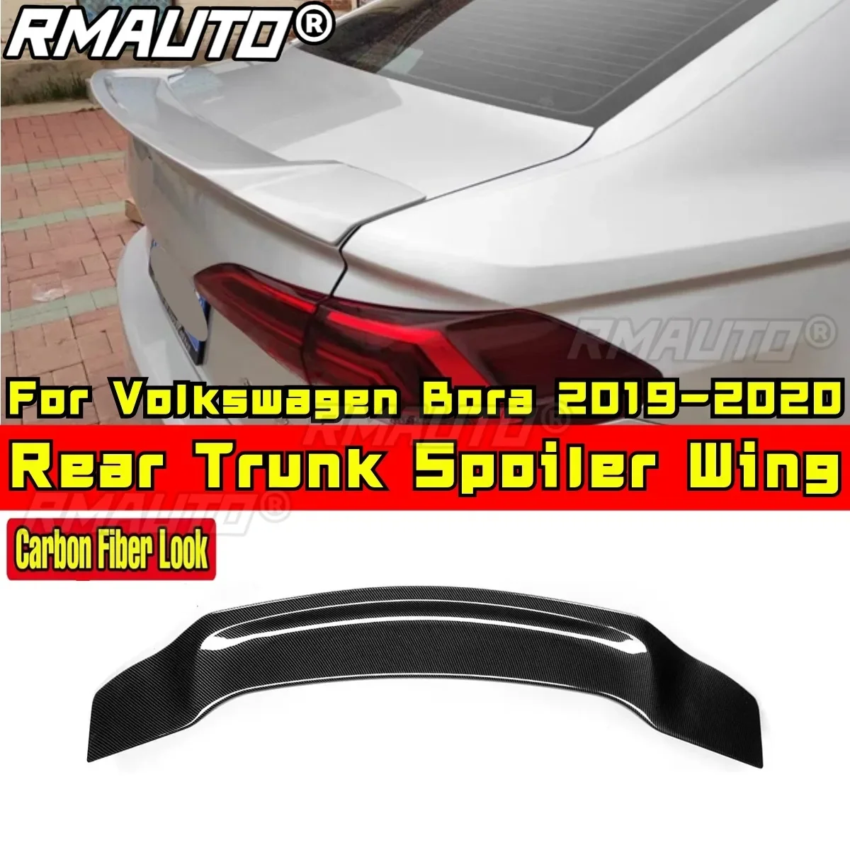 For Volkswagen Bora 2019-2020 Rear Trunk Spoiler Wing Rear Trunk Spoiler Car Rear Spoiler Body Kit Car Accessories