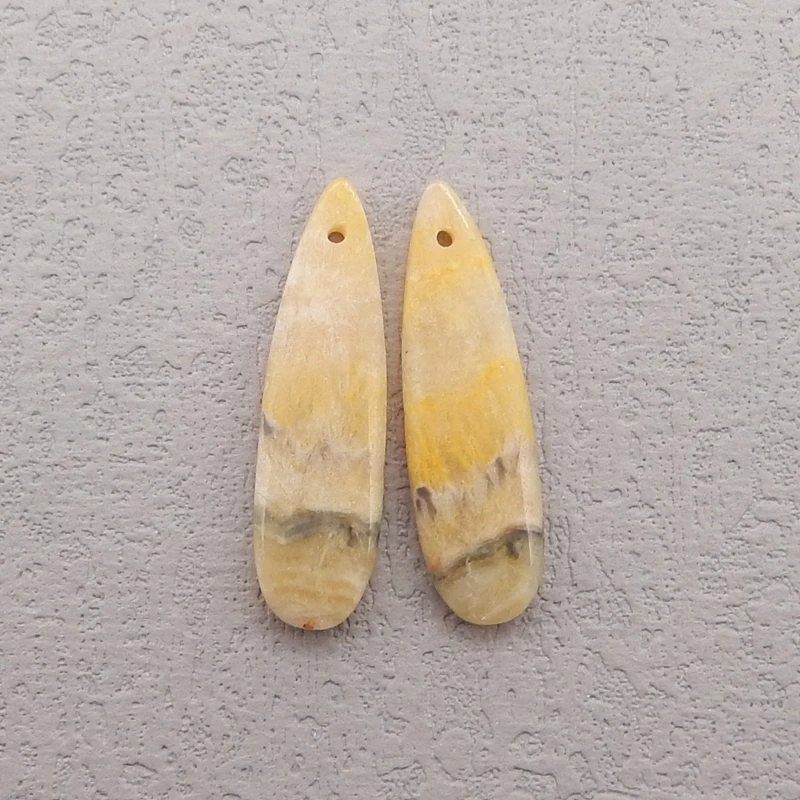 Natural Bumble Bee Stone Earring Bead For Women,Semiprecious Stone,Earrings Accessories For Fine Jewelry Making,30x9x4mm,3g
