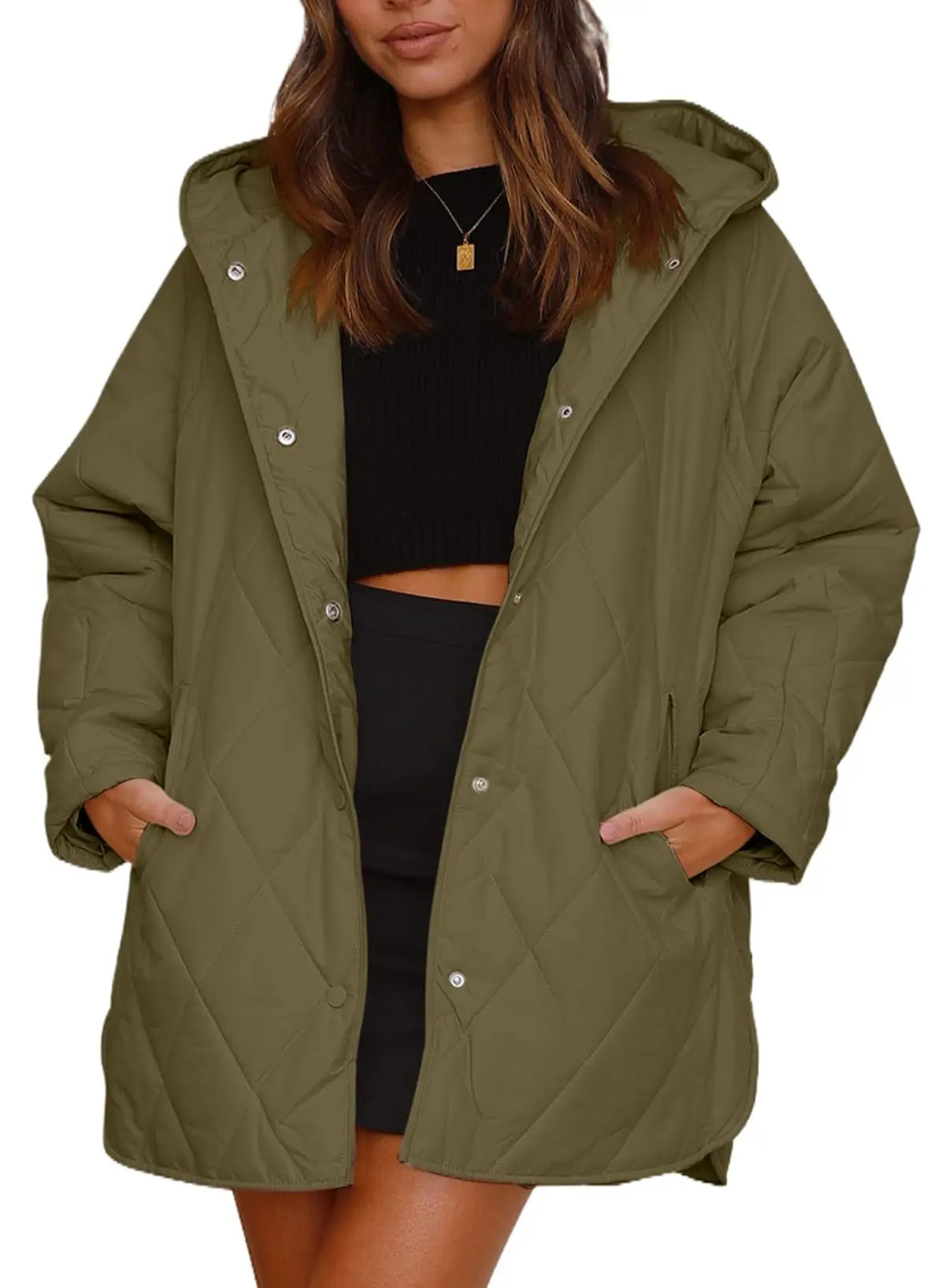 Women Solid Hooded Jacket Zipper Pocket Loose Womens Vests Outerwear Sleeveless Jacket Long Coat Woman Winter 2023 Coat