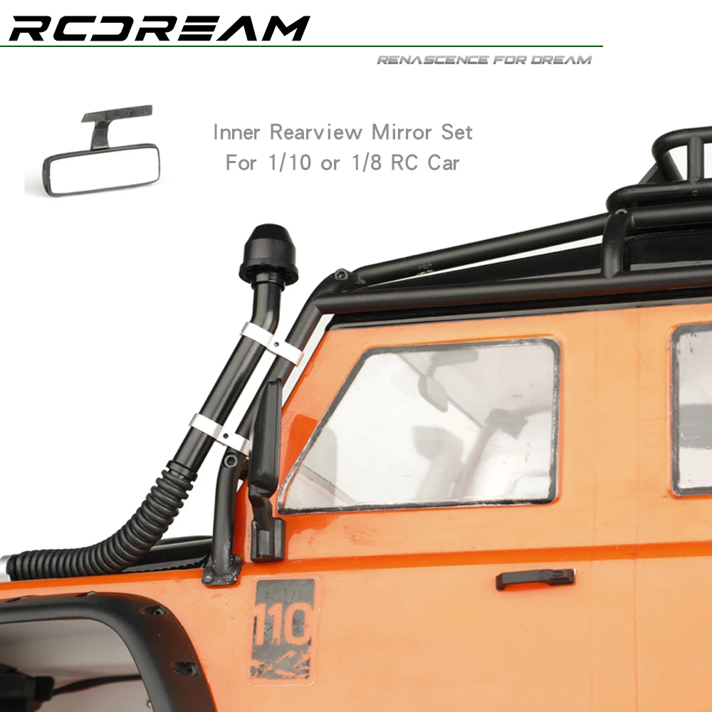 RCDream 1/10 1/8 escala espejo retrovisor interior piezas decorativas simuladas para TRX4 SCX10 RD110 D90 MST VS4 # R040-1