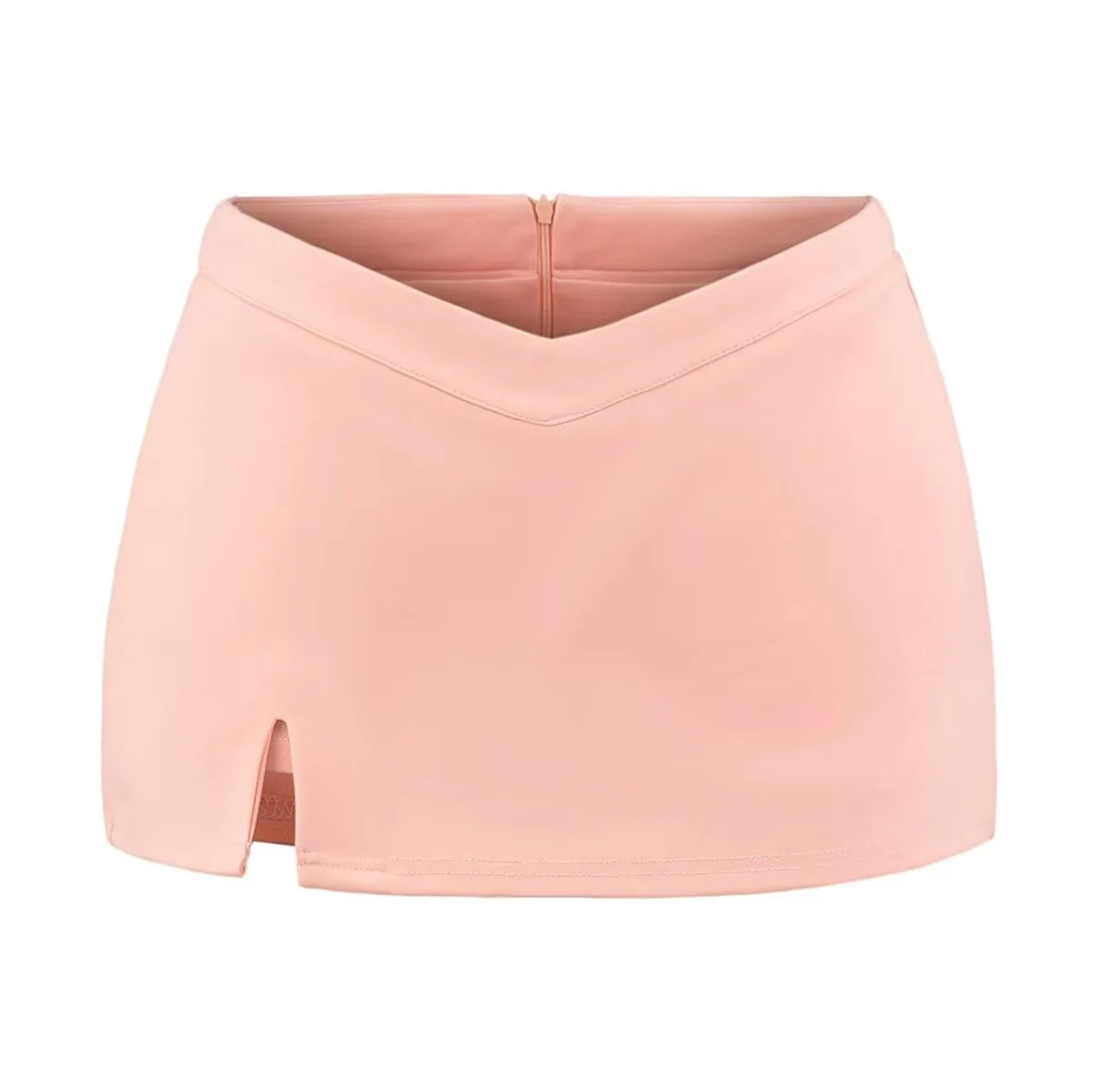 

Summer Spice Girl Exposed Navel V-Shaped Waist Wrap Hip Feng Hip Short Women's Split A-Word Skirt New