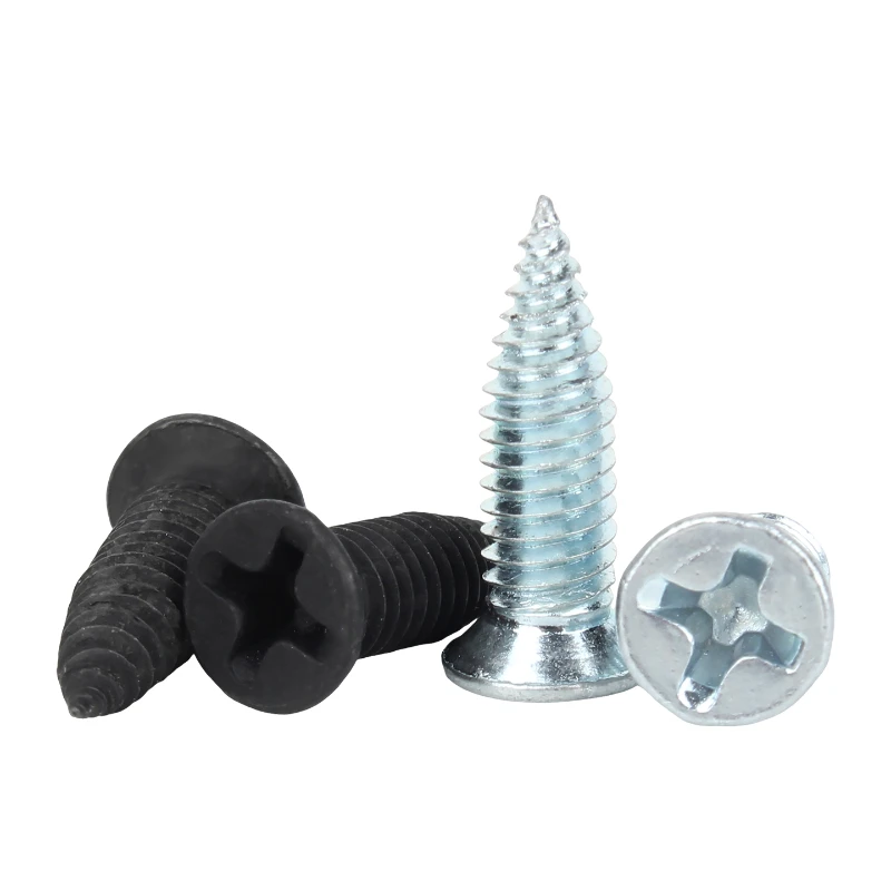 500pcs M4 Carbon Steel High Strength Flat Head Cross Phillips Light Steel Keel Self-tapping Screw Easy To Drill Into The Keel