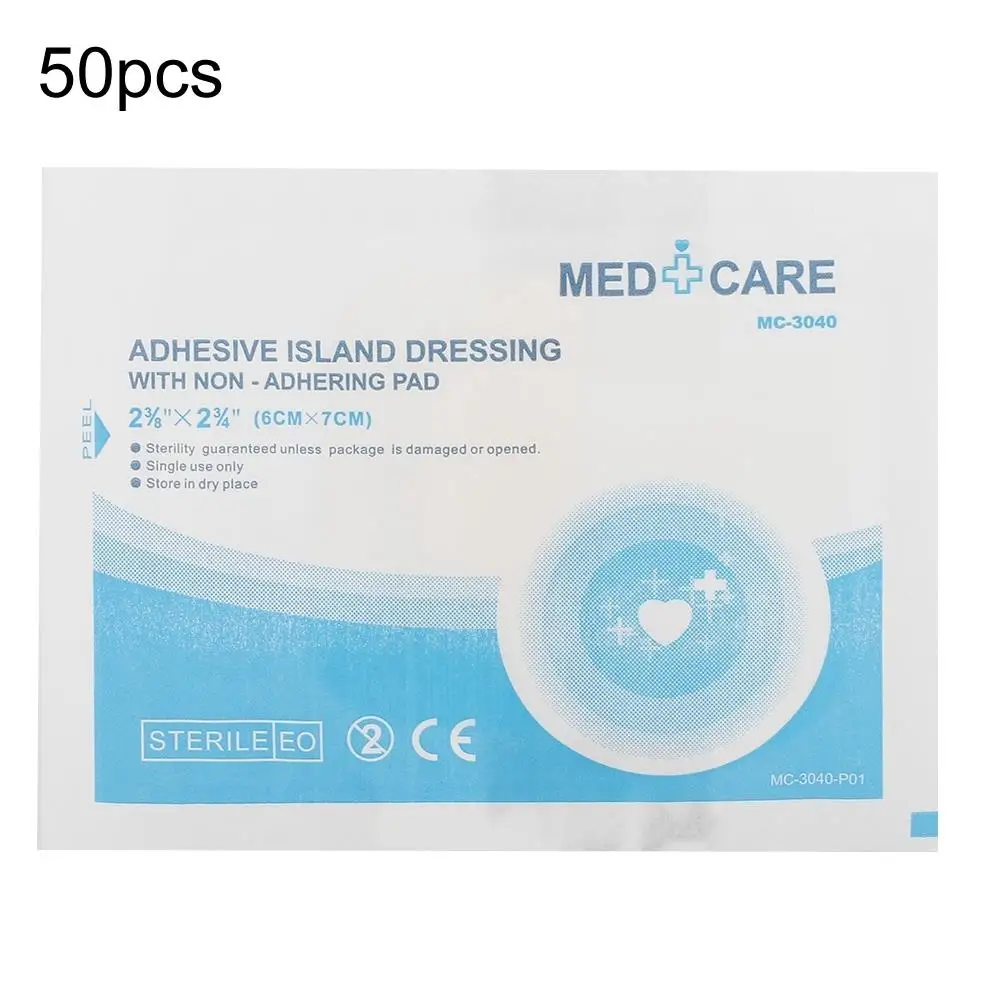 50PCS Waterproof Sterile Wound Dressing Patch - Breathable Medical Bandage Tape for Healing & Relaxation