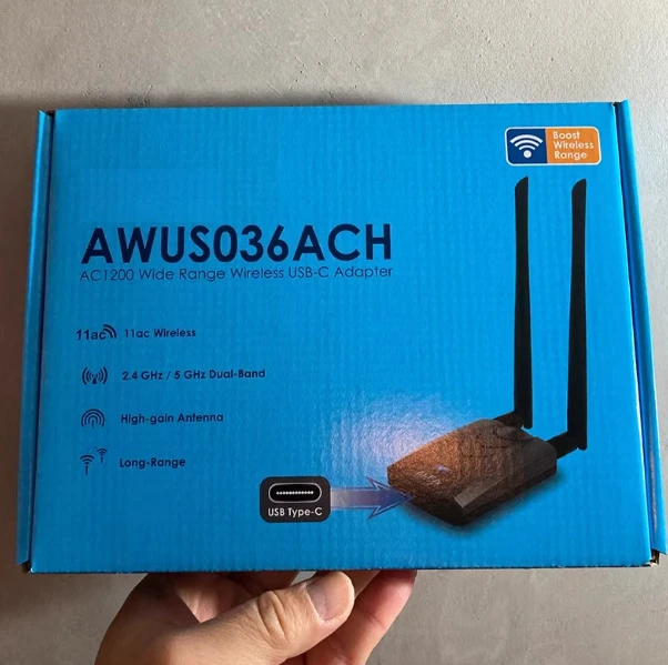 Tarjeta de Red WiFi AWUS036ACH RTL8812AU, BT5.0, 1300Mbps, Doble Banda 2.4GHz 5GHz, para Kali Linux, MAC OS, Pruebas de Penetración