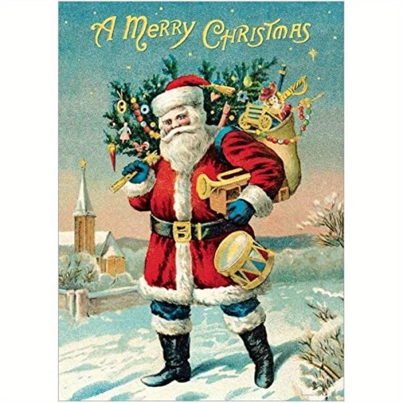 Vintage Santa Claus Metal Tin Sign - Retro Wall Decor with 