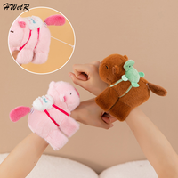 Capybara Clap Circle Toys Slap Snap Wrap Wristband Bracelet Stay Wire Rotate Tail Capybara Plush Doll Hand Ring Fun Circles Gift