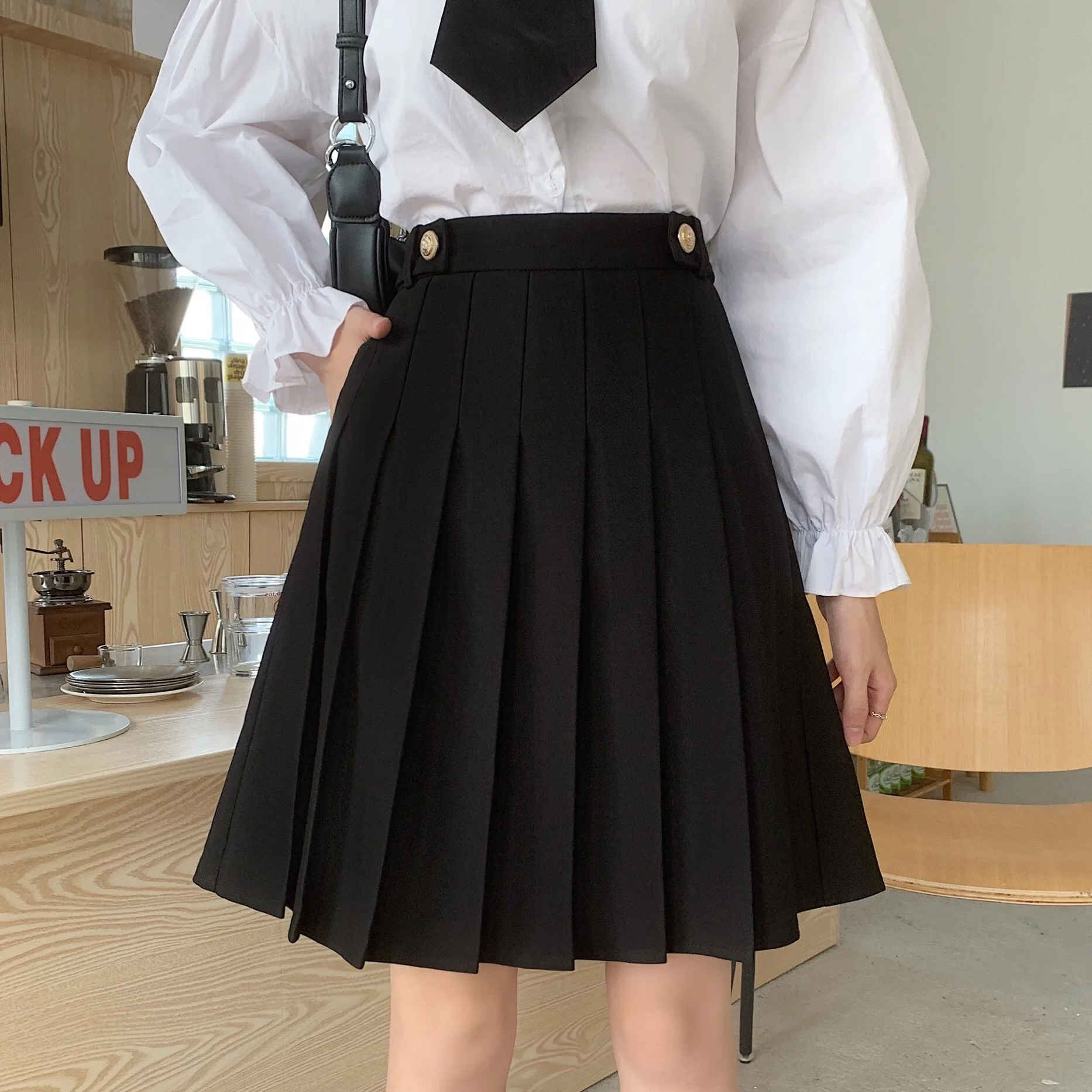 Korean Large Size Girl Summer High Waist Versatile Jk Pleated Skirt Simple A-line College Versatile Age-reducing Japanese Skirts
