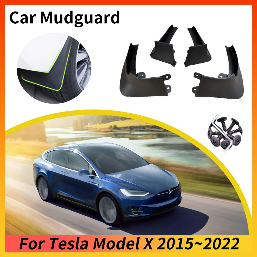 

for Tesla Model X 2015~2023 2017 2018 2020 2021 2022 Car Mudguards Front Rear Wheels Mudflaps Splash Guards Fender Accessories