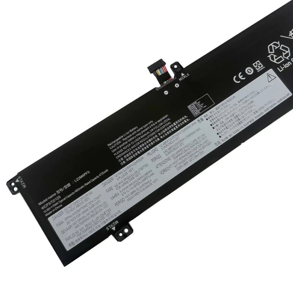 Laptop Battery L22M4PF5 L22X4PF5 L22B4PF5 L22D4PF5 L22C4PF5 15.56V/75Wh/4725mAh For Xiaoxin Pro16 ARP8/IRH8/APH8 2023 Series