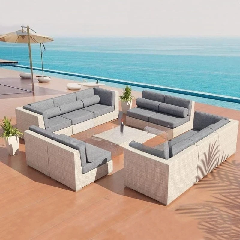 

Sofa living room double rattan chair, leisure courtyard open-air balcony sofa rattan art furniture