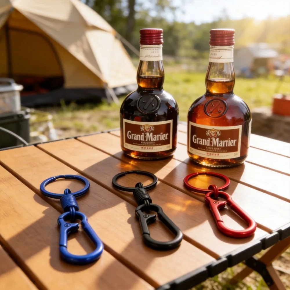 

Men Gift Spring Keychain Metal Pendant Simple Personalized Car Keyring Clip Hook Vintage Carabiner Multifunctional Key Pendant