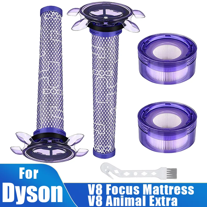 Para Dyson V8 Focus colchón/Animal Extra/SV25 SV37 filtro de repuesto para aspiradora, prefiltro y reemplazo de posfiltro