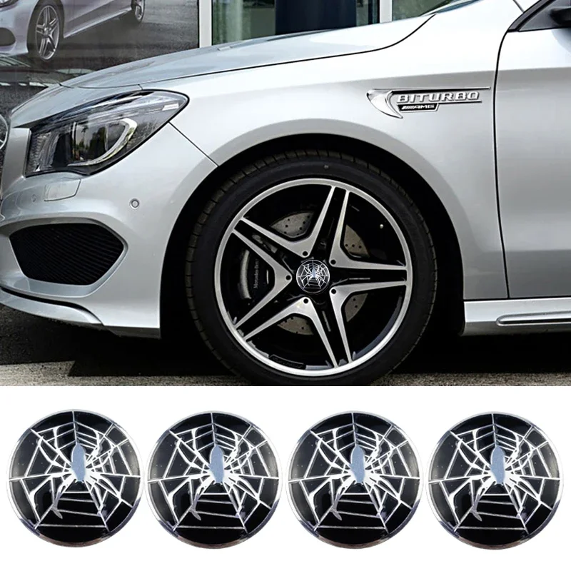 4pcs 56mm Spider Web Car Wheel Center Hub Caps Aluminium Sticker For KIA Nissan BMW Volkswagen Mazda Peugeot Subaru Citroen