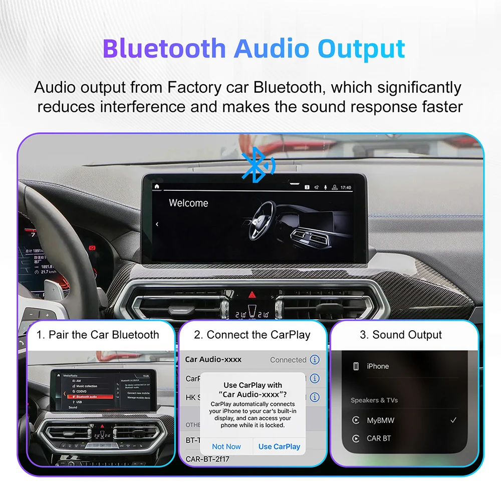 CarPlay اللاسلكي Android Auto لنظام BMW NBT CIC EVO 1 2 3 4 5 6 7 Series X1 X3 X4 X5 X6 MINI E60 E84 E70 F10 F11F20 F21