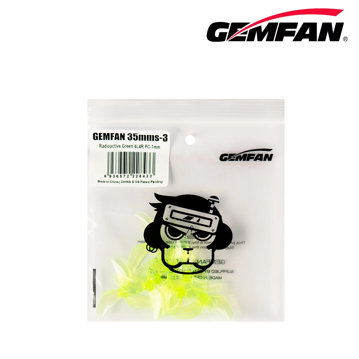 Gemfan 4Pairs Gemfan 35mmS-3 35mm 3-Blade Propeller 1mm Hole for FPV Tinywhoops
