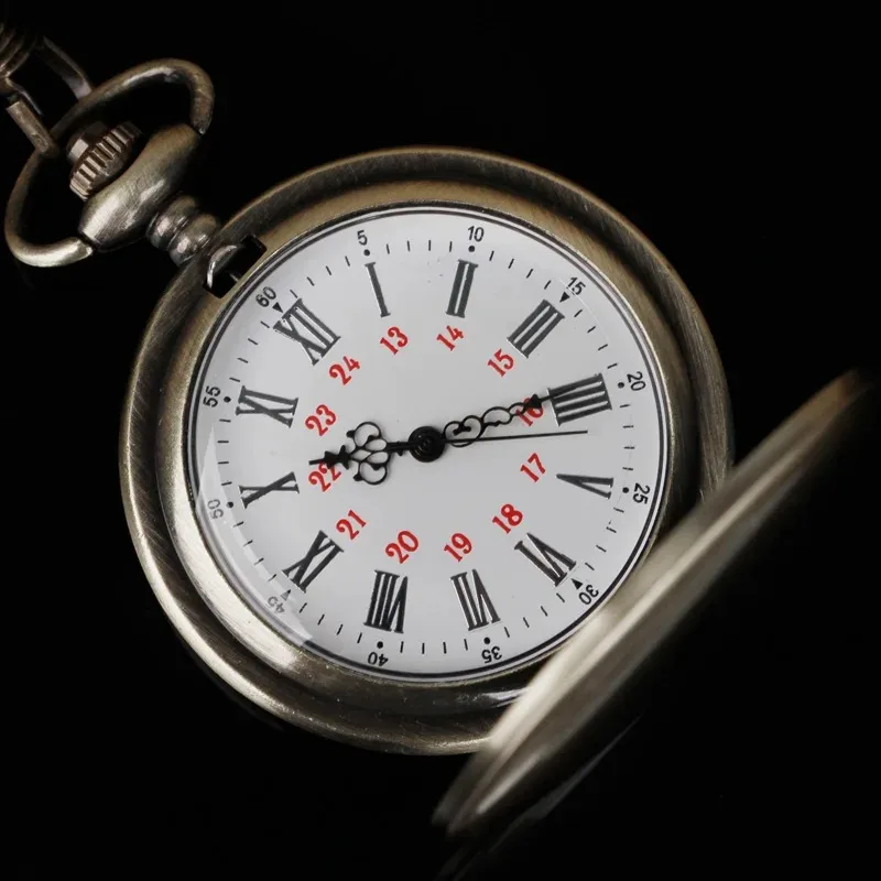 Antique Pure Color Smooth Quartz Pocket Watch High Quality Steampunk Chain Clock Necklace Pendant Relogio Masculino