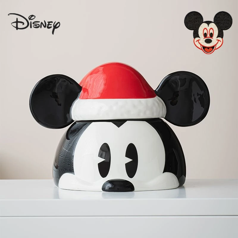 

Дисней мультфильм милый рождественский Микки керамическая банка украшение дома настольный орнамент конфеты печенье разные банки для хранения подарок