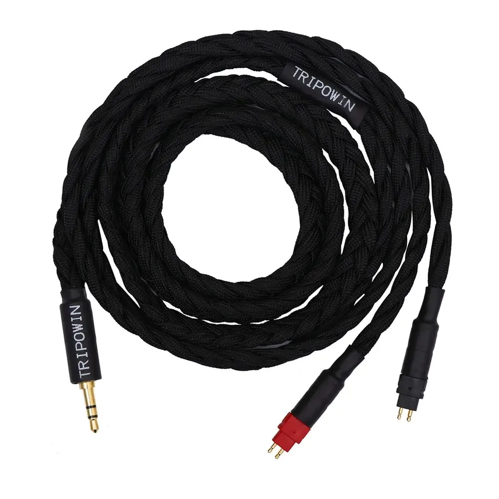 Tripowin GranVia 26AWG 36 fios x 4 núcleos cabo de substituição de fone de ouvido feito à mão para HD650 H660S HD600