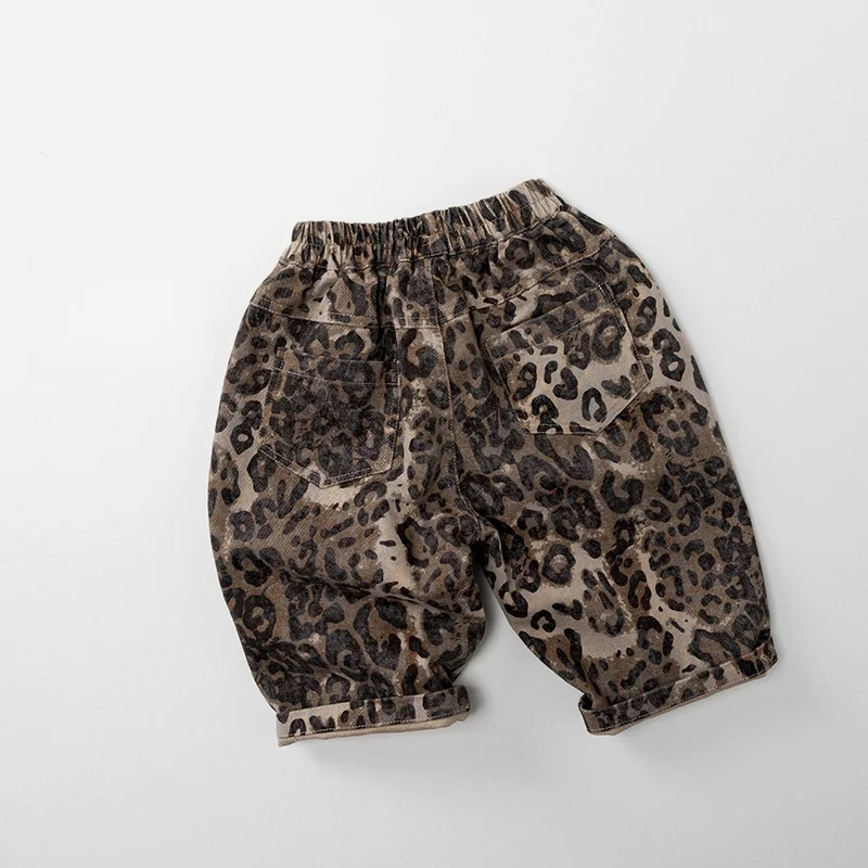 

Leopard Print Boys Cotton Casual Pants 1-6Y Toddler Baggy Elastic Waist Autumn New Arrival Boys Clothing