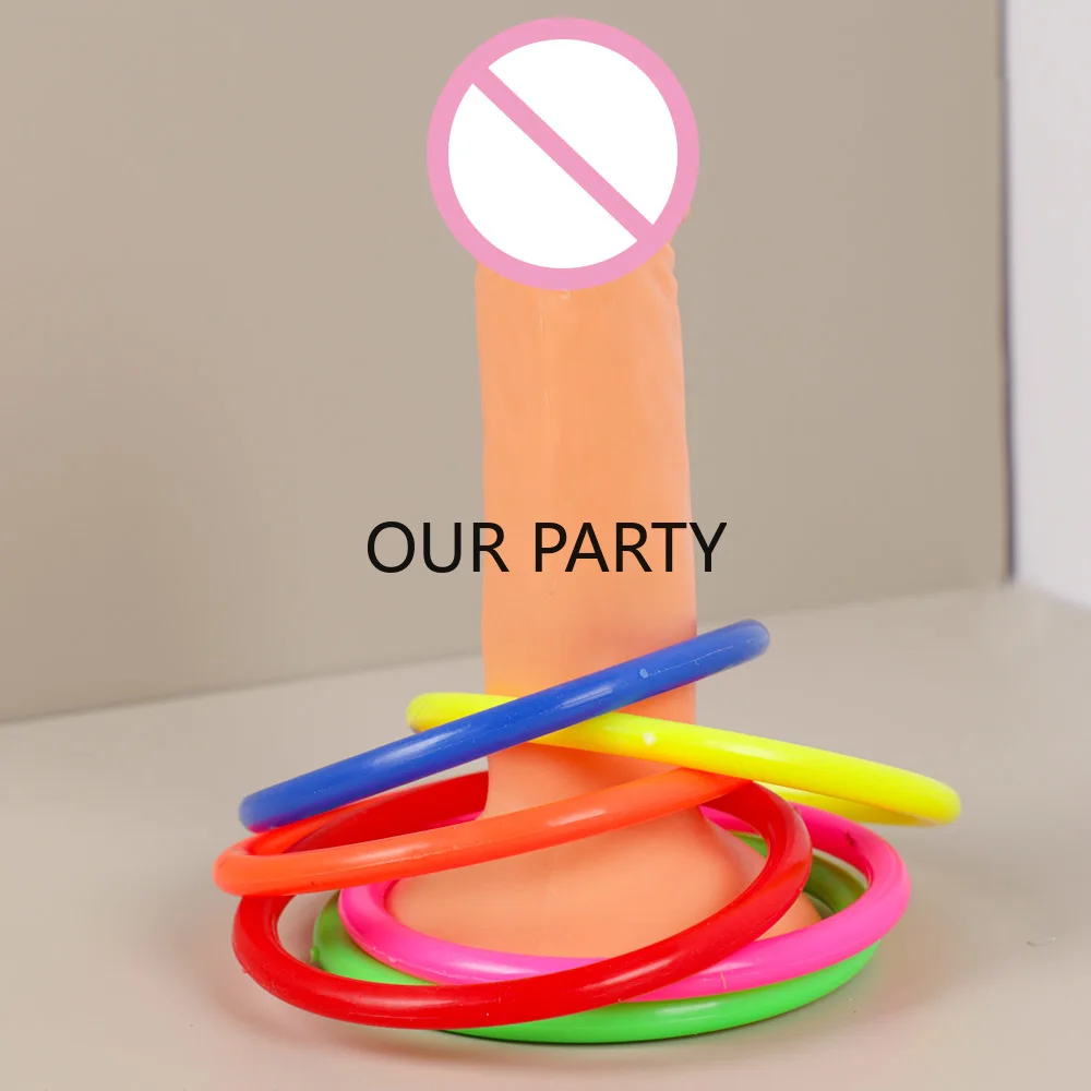 1Set Funny Penis Throw Circle Game Bride To Be Hen Night Ring Toss Toys for Bachelorette Bridal Shower Wedding Party Decoration