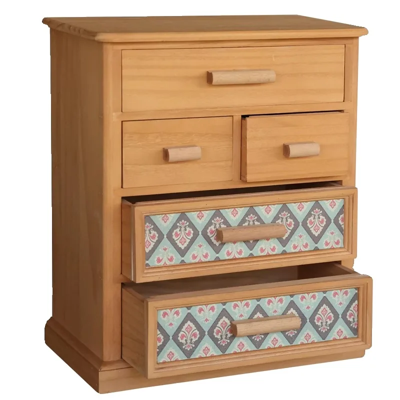 

Rustic medieval style desk, small drawer cabinet, retro desktop decoration, wooden storage box