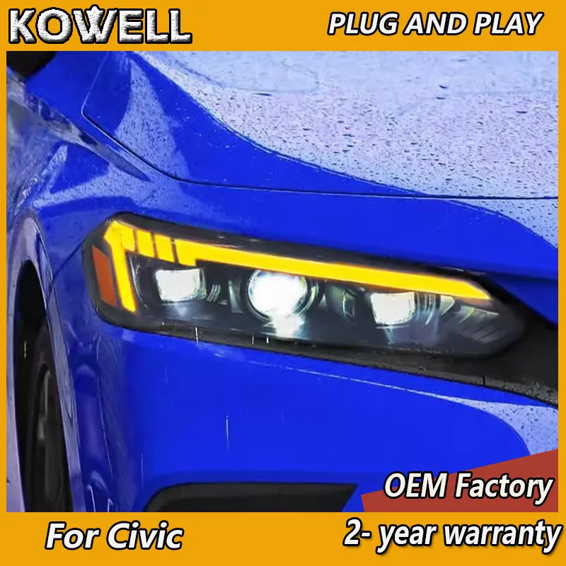 

Car Styling for Honda Civic X Head Light 2022 Civic 11th Headlight DRL Turn Signal Low High Beam Projector Lens