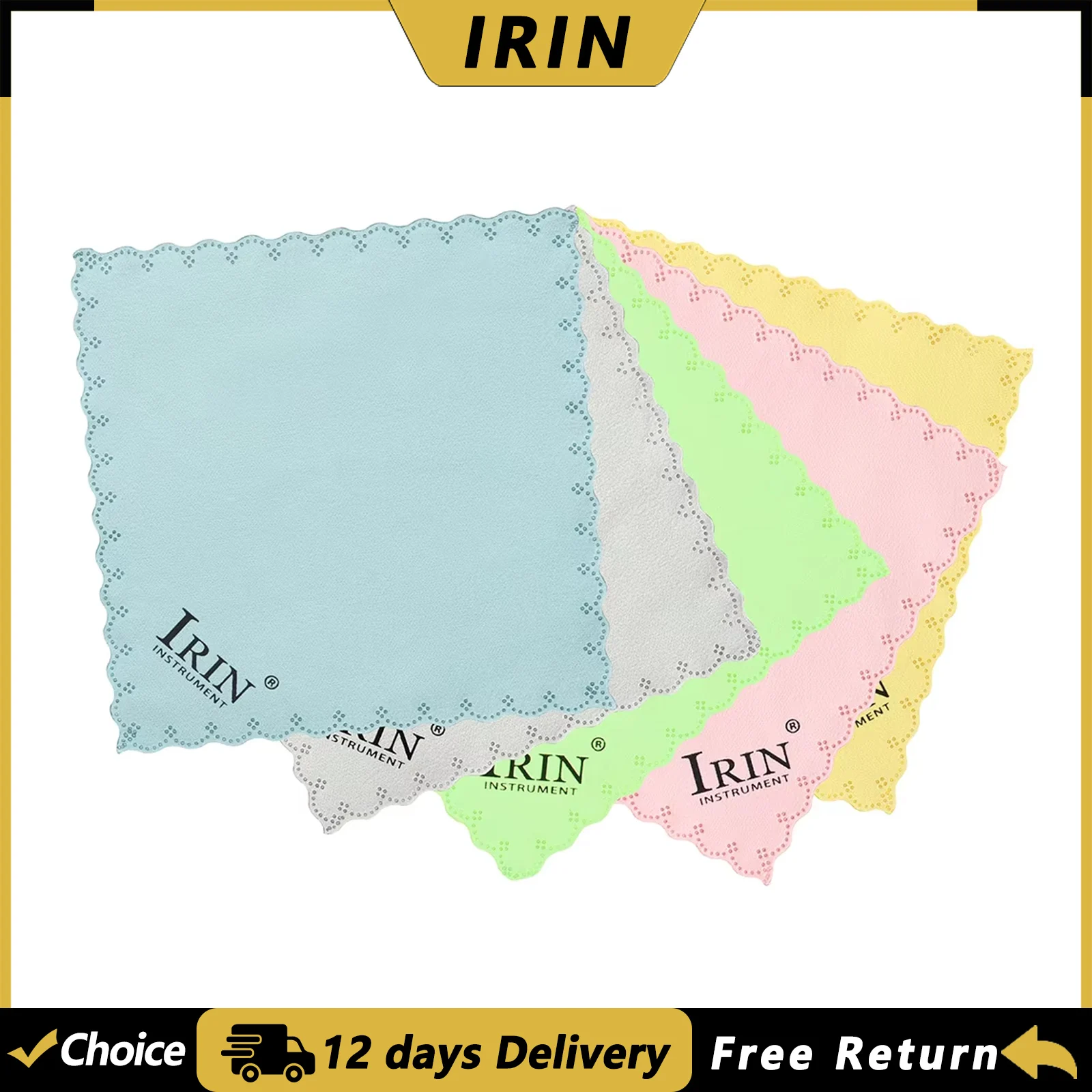 IRIN 5Pcs Musical Instrument Cleaning Cloths Double Sided Velvet Piano Violin Saxophone Flute Clarinet Guitar Cleaning Tools