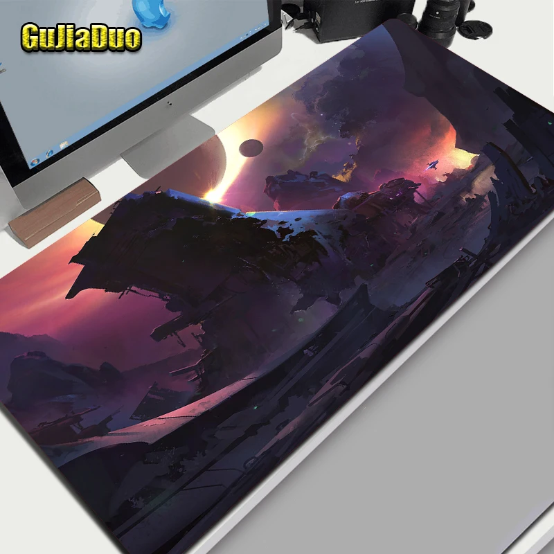 

GuJiaDuo Creative Future World Mouse Pad Computer Table Desk Mat 800x300 Large Gamer Art Mousepad Gaming Accessories Pc Cushion