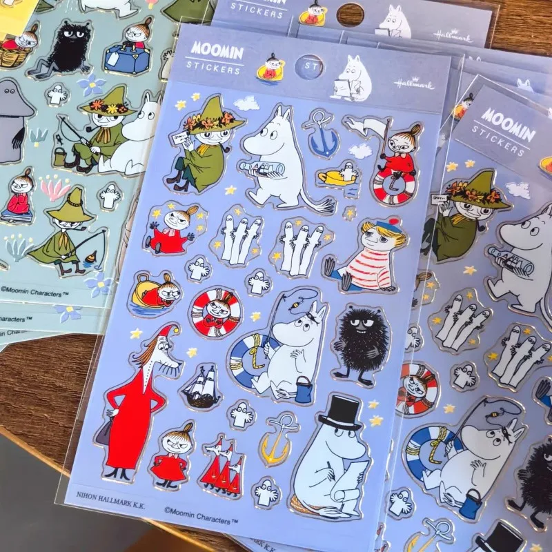 Autocollants décoratifs de dessins animés Moomin, fournitures d'artisanat DIY pour journal, carnet, téléphone, ordinateur portable, scrapbooking, autocollants décoratifs adorables