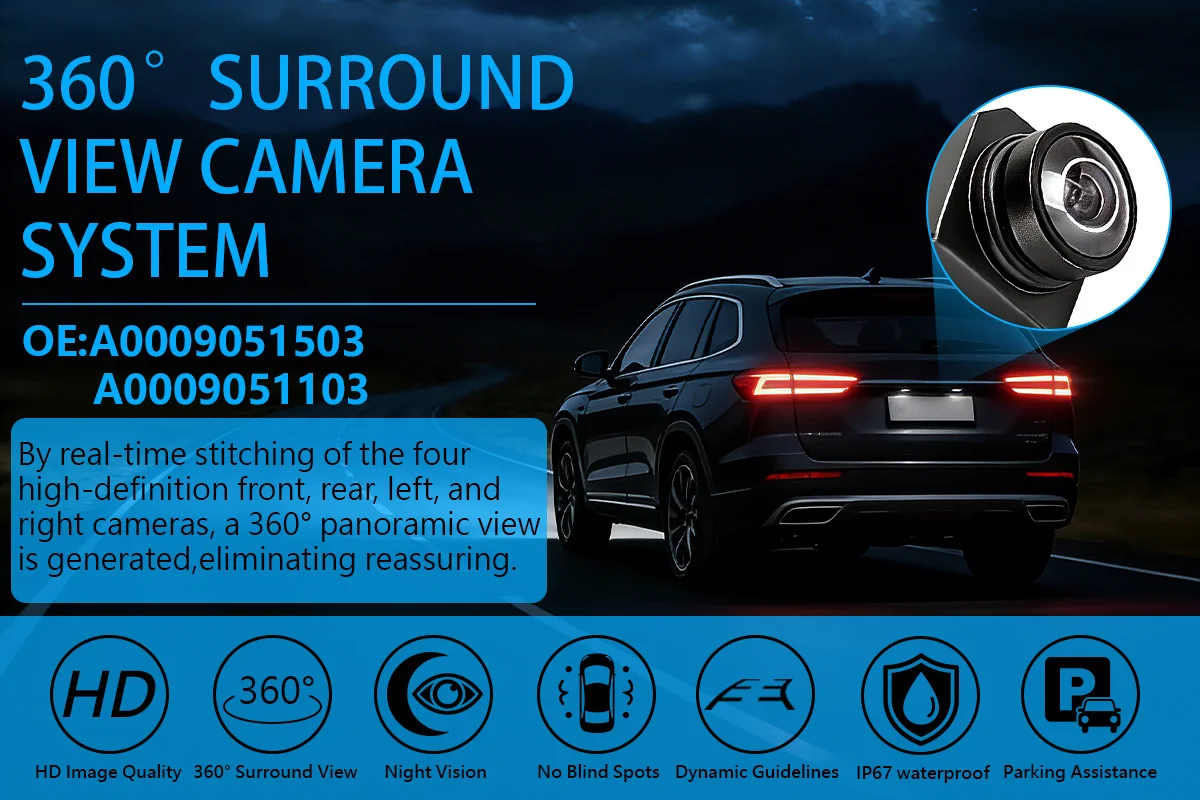 A0009051503 A0009053804 360 ° Digitale Surround-View-Front- und Rückkameras für Mercedes-Benz GLS GLE W205 W166 W218 2015-2019 – Detail 1
