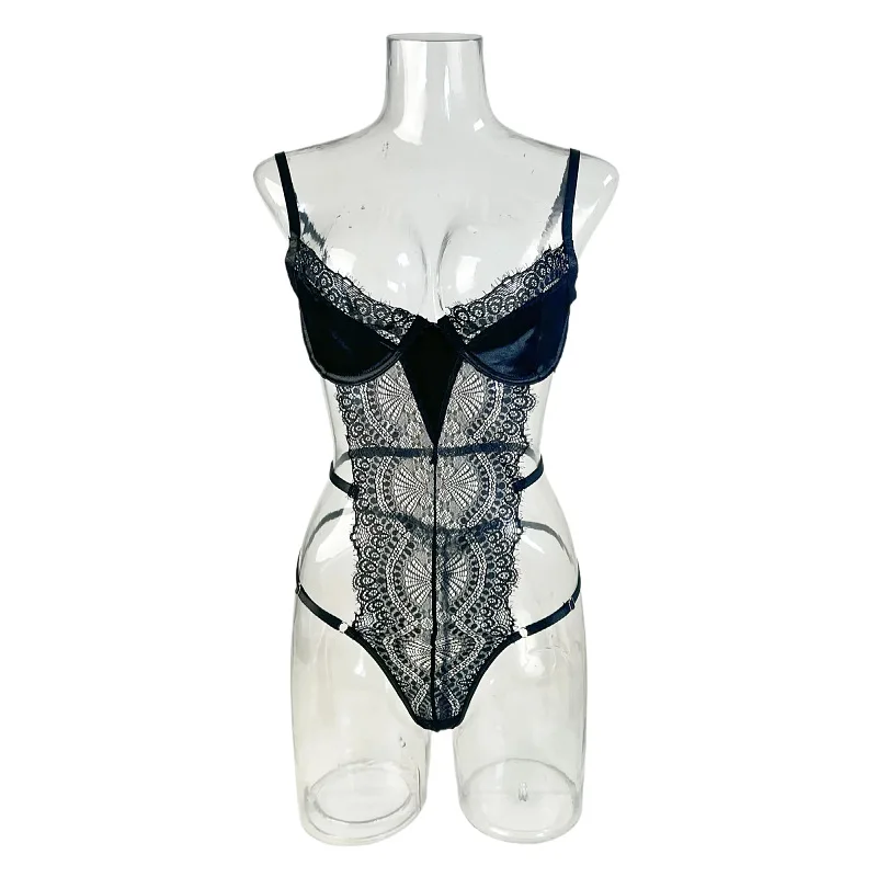 

Женское эротическое боди в западном стиле с кружевом, вырезами, прозрачное, с регулируемыми бретелями, соблазнительное, очаровательное, премиум-класса