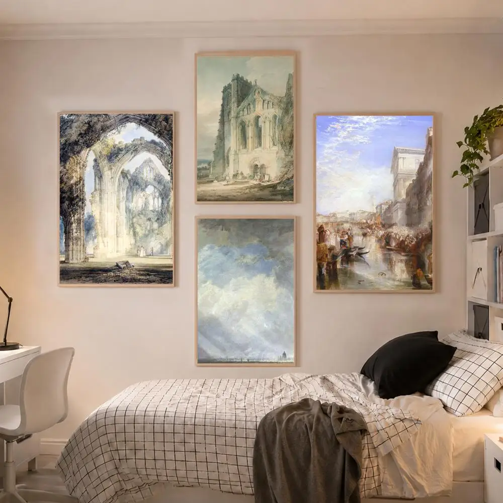 Grand Canal Venice Handmade J.M.W. Turner Poster Modern Aesthetic Wall Art Poster Home Bar Cafe Decor Gift